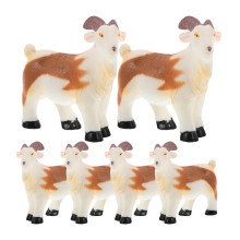 6Pcs Mini Getter Figuriner Realistiska Små Lamm Pedagogiska Leksaker