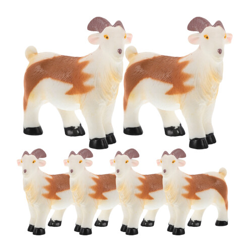 6Pcs Mini Getter Figuriner Realistiska Små Lamm Pedagogiska Leksaker