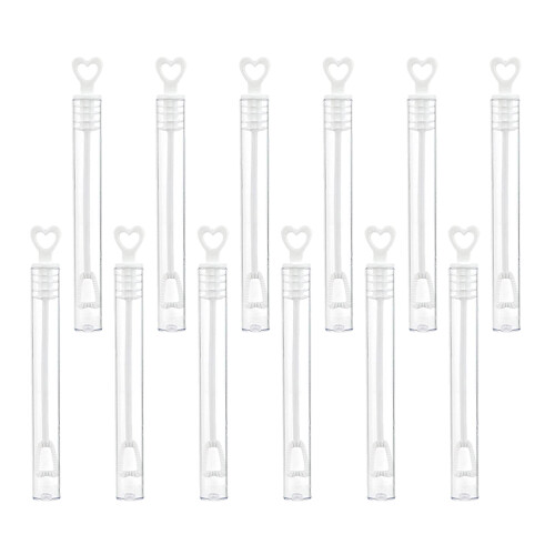 24 Pcs Hjärtformade Blåslock Tom Rör För Fest & Bröllop