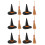 12Pcs Halloween Mini Häxhättor Och Käppar För 1