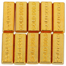 10Pcs Dockshus Mini Guldbarrens Modell Miniatyr Guldtimmer