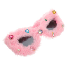 Plush Solglasögon Fuzzy Glasögon Rekvisita För Födelsedag