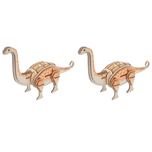 2St 3D Träpussel Dinosaurier I Naturmaterial För Barn ( ) 1