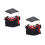 2Satser Dockkläder Graduationstil Svart Dockoutfit Hatt Och Kläder 3