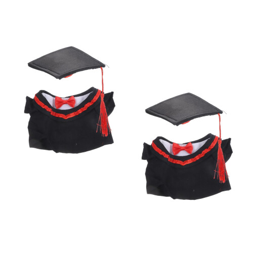 2Satser Dockkläder Graduationstil Svart Dockoutfit Hatt Och Kläder 2
