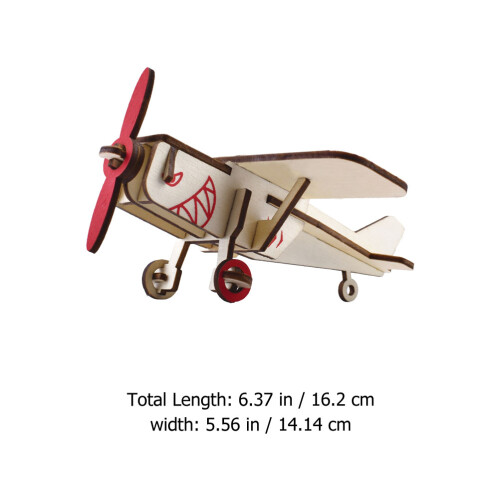 1 Set 3D Träpussel Hantverk Träflygplan Lekbok För Barn Regalsmän 1