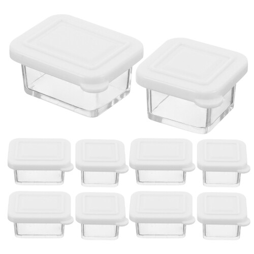 24Satser Dockskåpståt Lådor Vit Transparent Plast Mini För