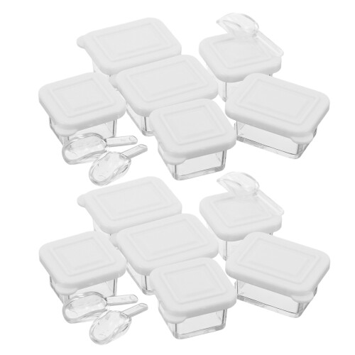 24Satser Dockskåpståt Lådor Vit Transparent Plast Mini För 1