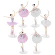 6 Unidades Decorações Plástico Bailarina Para Bolos Cores Sortidas