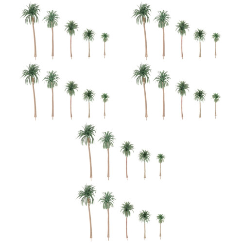 30 Pcs Rainforest Plastic Palm Tree Models For Tropical Scenery Diy 2