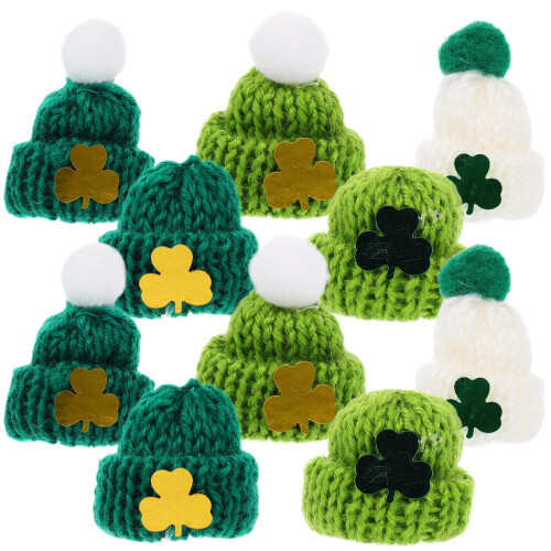 25Pcs Miniatyr Stickade Hattar Saint Patrick DIY Tillbehör