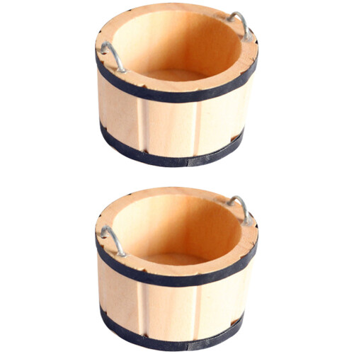 10St Mini Träbarrelleksak Khaki Små Dockhusaccessoarer För Lek 1