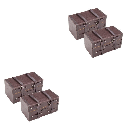 4 Pcs Mini Imitation Wooden Storage Boxes For Kids 2