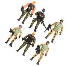 6Pcs Flexibla Militär Soldat Modellleksaker För Barn