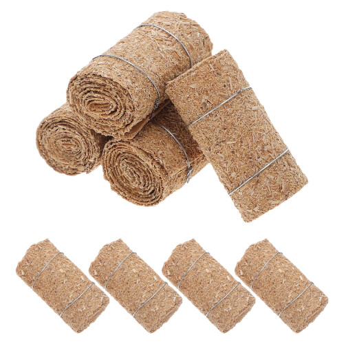8Pcs Mini HalmBalar Miniatyr Figur För Trädgård