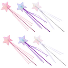 6St Assorterande Tyg Fairy Stavar Femuddiga Stjärnor För Utklädnad