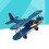Vintage Plan Kreativ Retro Flygplan Av Inredningsmodell (Blå) 7