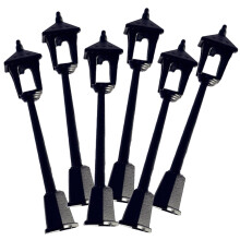 24 Pcs Mikrolandskaps Minigatlyktor Minihus Gatlampor