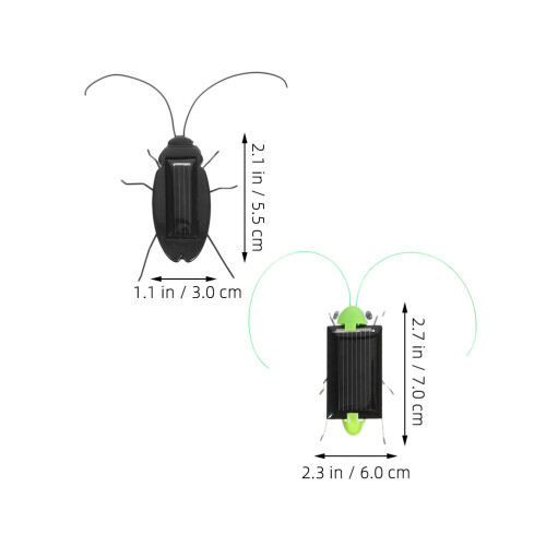 4Pcs Solcellsdrevna Insektsleksaker: Gräshoppa Och Kackerlacka I Plast 2