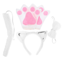 1 Set Kattekostym Kit Halloween Cosplay Kläder Tillbehör