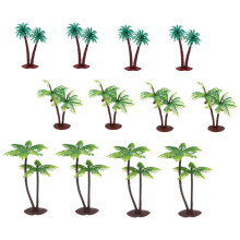 12Pcs Realistisk Kokosnöts Trämodell Miniatyr Palm