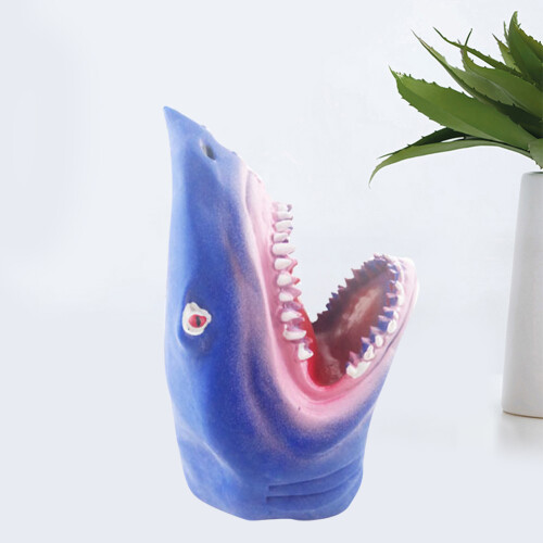 1 Styck Simulerad Havs-Haj Handskepuppet Plast Blå 2