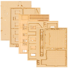 2Pcs 3D Träpussel Tvåvåningshus Diy Hantverkskit För Barn
