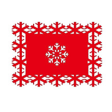 (Red（35 * 25cm）, 4pcs) CHRISTMAS PARTY TABLE MATS Placemats Red Snowflake Dinner Dinning Set XMAS