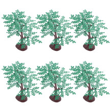 6Pcs Gröna Plast Trämodeller Avtagbara DIY Miniatyrträd