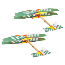 2Pcs Gummibanddriven Flygplansglidare Hantverksmaterial Leksak