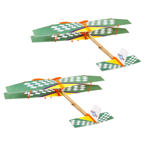 2Pcs Gummibanddriven Flygplansglidare Hantverksmaterial Leksak