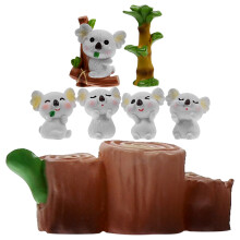 7Pcs Miniatyr Koala Figurer Statyer Landskapsdekoration Blandad