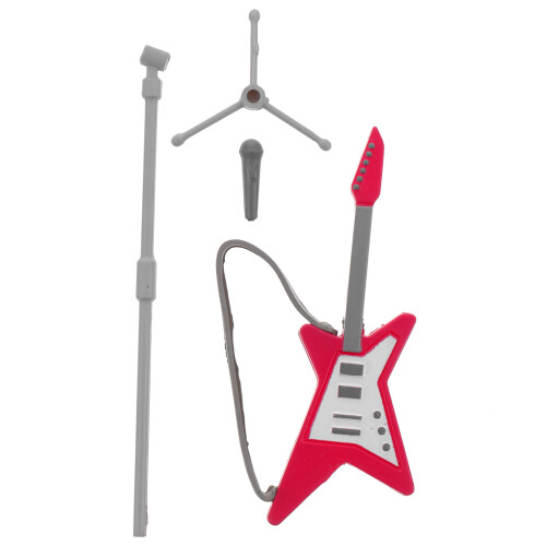 2 Sets Miniature Electric Guitar And Microphone Instrument Set 2