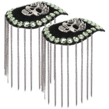 2 Delar Tassel Skull Axelpyjor Punk Kostym Axelpyjor Klädaccessoarer