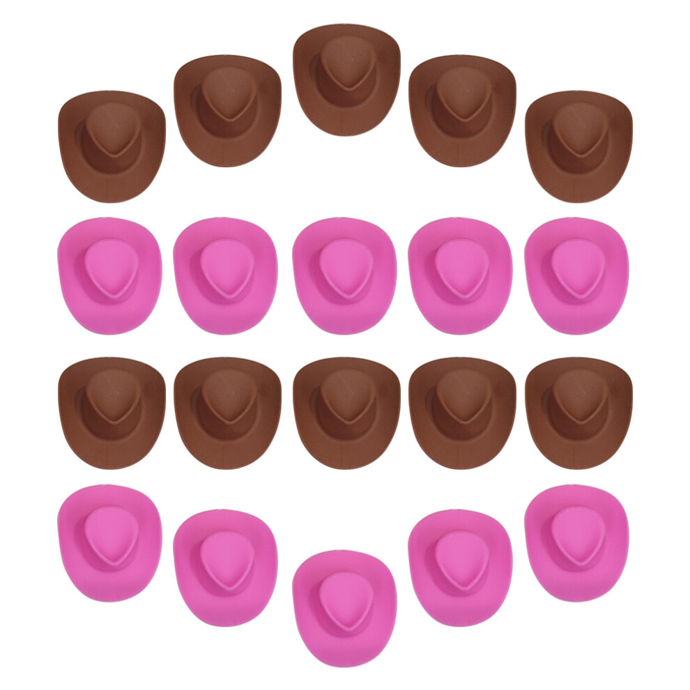 Photos - Doll Accessories 40 Pcs Plastic Mini Cowboy Hat Doll Dress Up Accessories