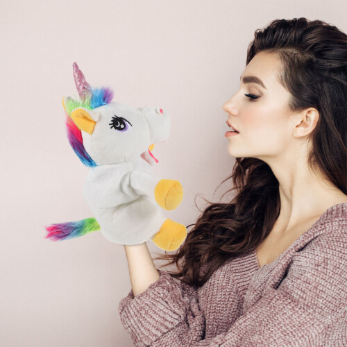 Unicorn Handpuppet Plushdjur Berättande Leksak 2