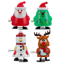 12 Pcs Christmas Clockwork Santa Snowman Wind-Up Toys Party Supplies