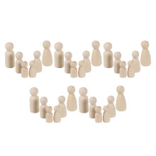 30Pcs Träfigurer Handgjorda Handmålade Leksaker Hantverk
