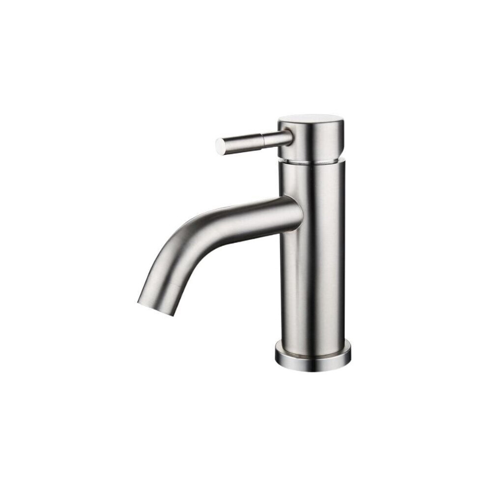Basin Mixer, Leak-Proof Brushed Nickel Finish Basin Faucet for Bathroom Sink, Easy Installation, Commercial-Grade SUS 304 Stainless Steel, Non-Toxic O