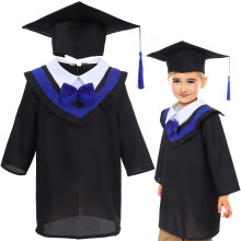 Kids Examensdräkt Penna Set För Rollspel Fotografering Blå 110 cm