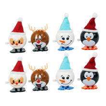 16 Pcs Christmas Clockwork Toy Set Walking Santa Deer Penguin Snowman