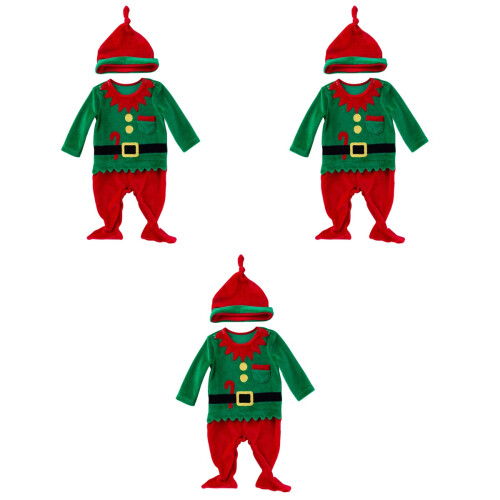 3 Sets Santa Claus Costume Xmas Jumpsuit 2
