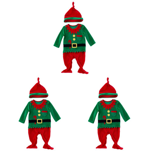 3 Sets Santa Claus Costume Xmas Jumpsuit 1