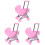 3Pcs Doll Stroller Toy Dollhouse Accessory Model 4