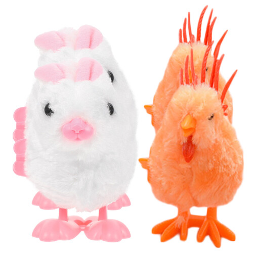 12 Pcs Wind-Up Plush Animal Clockwork Walking Toys
