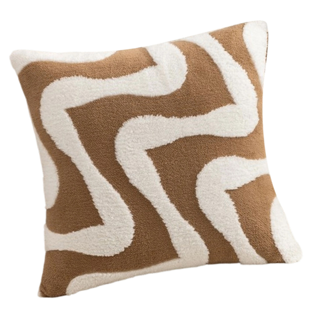 Any Season Flannel Bed Pillow Cover Dustproof Materials- Brown
