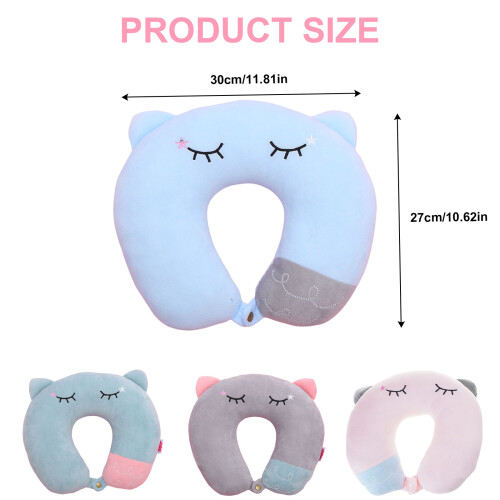 Soft Neck Support Pillow Shape Neck Pillow, Breathable-Pink 2