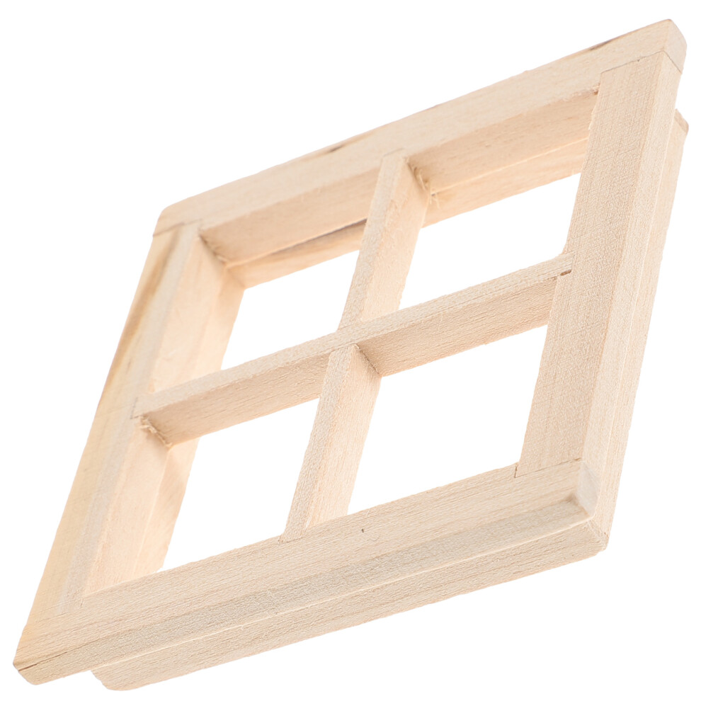 Photos - Other Toys 4Pcs Miniature Wooden 4-Pane Window Doll House Furniture Toy