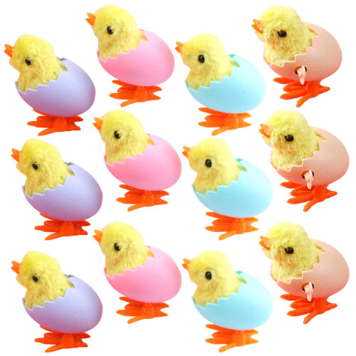 36 Pcs Plush Wind Up Jumping Chick Toys Clockwork Chickens 1