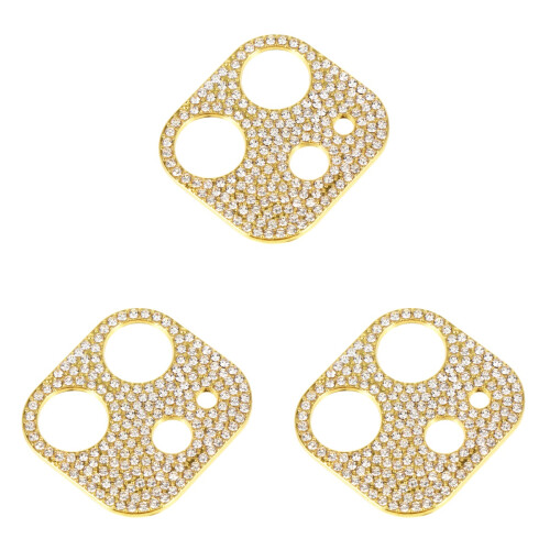 3 Pcs Camera Lens Protective Frame With Rhinestone For Iphone12 1